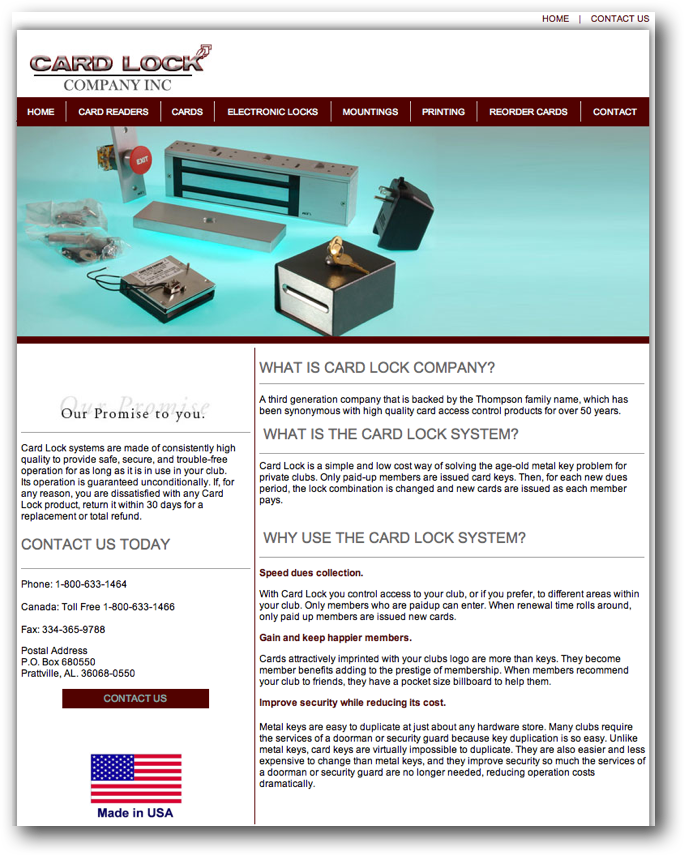 Marketing for Manufacturers Case Study: Website Redesign Before