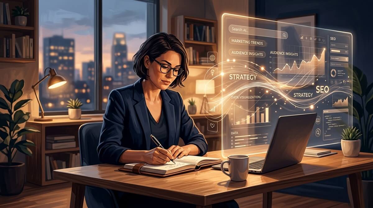 Content writer using AI to write SEO content