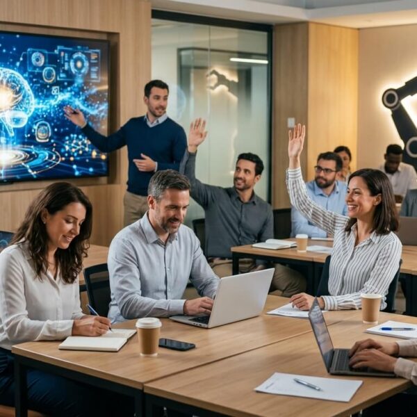 Students taking lessons in digital marketing