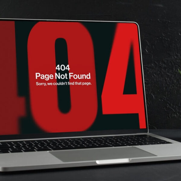 Broken website with 404 error